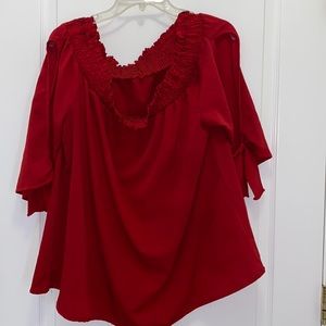 Woman's plus size beautiful cold shoulder top